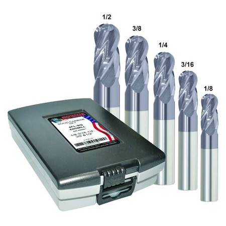 End Mill Set, 0.5 in, Carbide MPN:223-888882