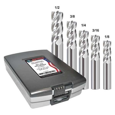 End Mill Set, 0.5 in, Carbide MPN:284-888881
