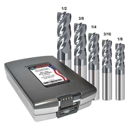 End Mill Set, 0.5 in, Carbide MPN:284-888882