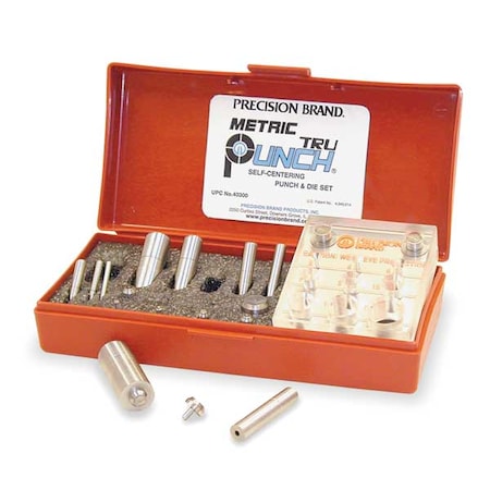 Punch and Die Set, 9pc, ool Steel MPN:40300