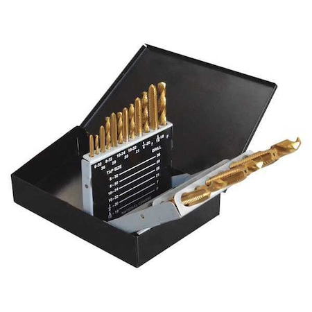 DrillBitandTapSet, 18, UNC;UNF, Plug MPN:5PXJ3