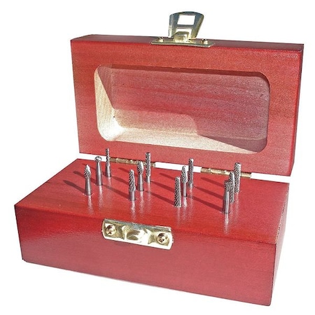 Carbide Bur Set, Single Cut, 1/8 in, 11 pc MPN:310-110003