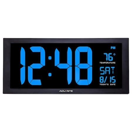 Jumbo Digit Calendar Clock W/ Indoor Temperature, 18