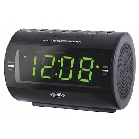 Clock, Blk, LED, 3-13/32 in. Hx5-3/8 in. W MPN:JCR-210