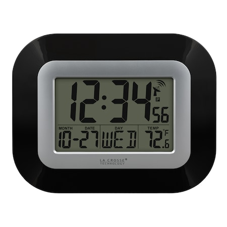 Atomic Digital Wall Clock w Indoor Temp MPN:WT-8005U-B-INT