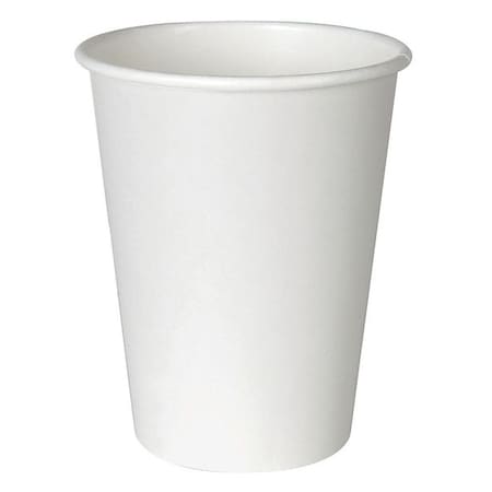 Disposable Hot Cup, Paper, White, 8 oz, Paper, 1000 PK MPN:2338W