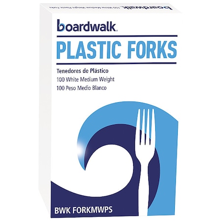 Mediumweight Polystyrene Cutlery, Fork, White, PK100 MPN:BWK FORKMWPS