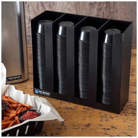 Portion Cup and Lid Organizer, 10 in H, BK MPN:PCL3ADJ
