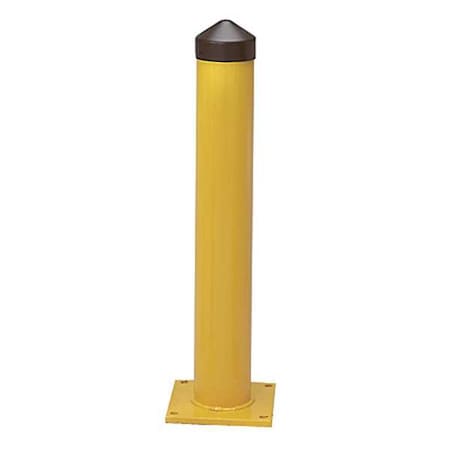 Bollard, 24 in H, Yellow, Carbon Steel MPN:1755