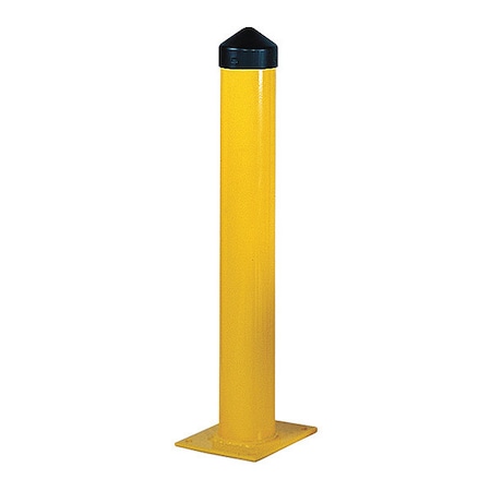 Bollard, 36 in H, Yellow, Carbon Steel MPN:1756