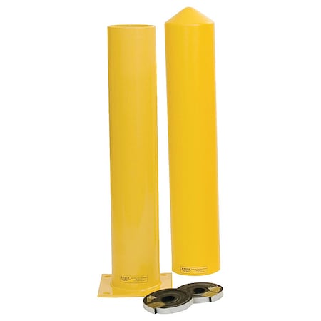 Bollard, 36 in H, Yellow, Carbon Steel MPN:1763PS