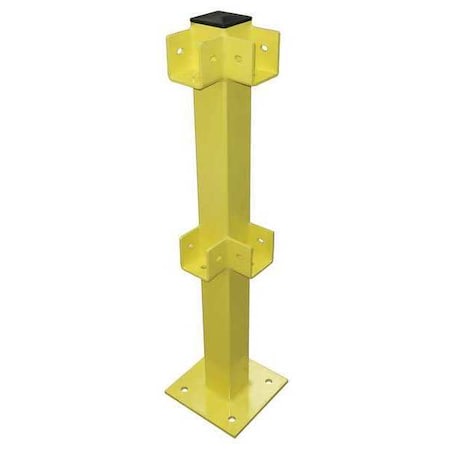 Corner Post, 45 In., Yellow, Steel MPN:22DN06