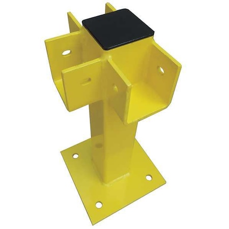 Three Way Post, 21 In., Yellow, Steel MPN:22DN13