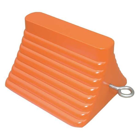 Wheel Chock, Molded Rbr w/Stl Grab, Orange MPN:22XW71