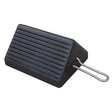 Wheel Chock, Molded Rbr w/Stl Grab, Black MPN:22XW73
