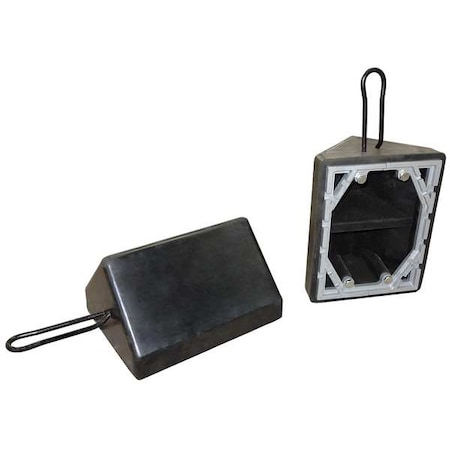 Wheel Chock, Molded Rbr w/Stl Grab, Black MPN:22XW75