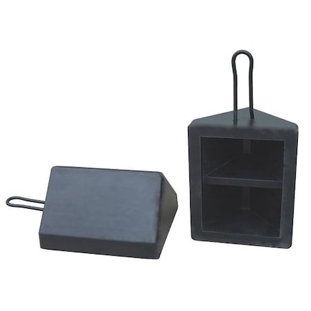 Wheel Chock, Molded Rbr w/Stl Grab, Black MPN:22XW78