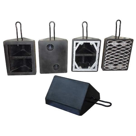 Wheel Chock Kit, Mlded Rbr w/Stl Grab, Blk MPN:22XW80