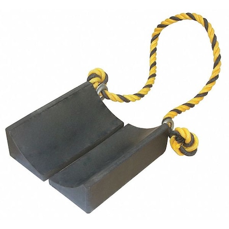 Molded Rubber with Steel Grab Wheel Chock in Black MPN:22XW86