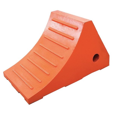 Wheel Chock, Molded Rubber, Orange MPN:22XW87