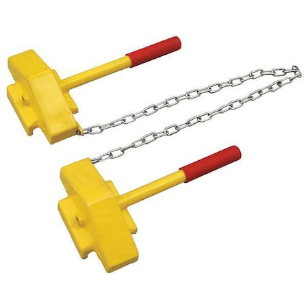 Rail Car Wheel Chock, Steel, Yellow MPN:22XW93