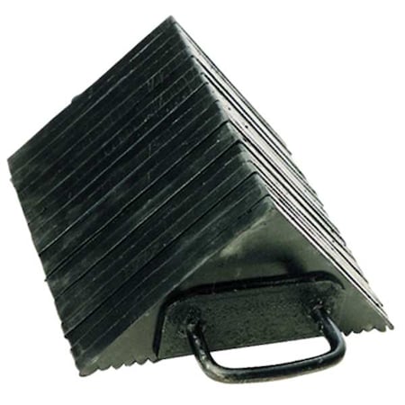 Wheel Chock, Single, Laminated Rubber, 10 in L, 10 1/2 in W, 5 1/2 in H, Black MPN:3KR79