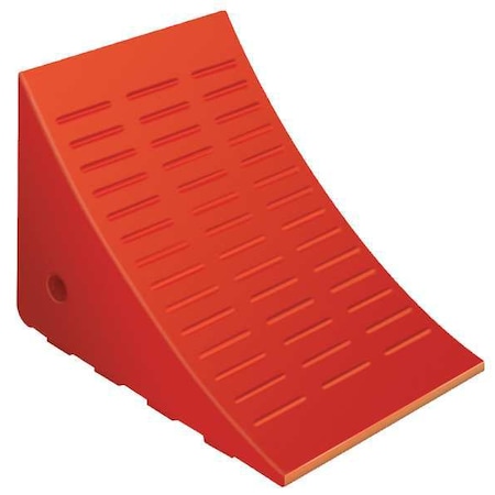 Wheel Chock, 8-1/4 In H, Urethane, Orange MPN:6605069