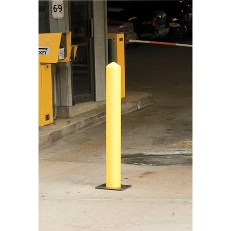 Bollard, 44 2/5 in H, Yellow, Polyethylene MPN:9VF32