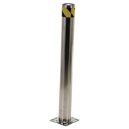 Bollard, 36 in H, Silver, Stainless Steel MPN:BOL-SS-36-4.5