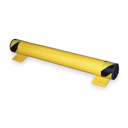 Floor Stop Bollard, 5 in H, Yellow, Steel MPN:FSBOL-36