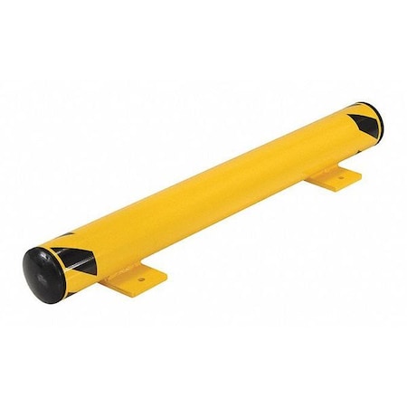 Floor Stop Bollard, 5 in H, Yellow, Steel MPN:FSBOL-42
