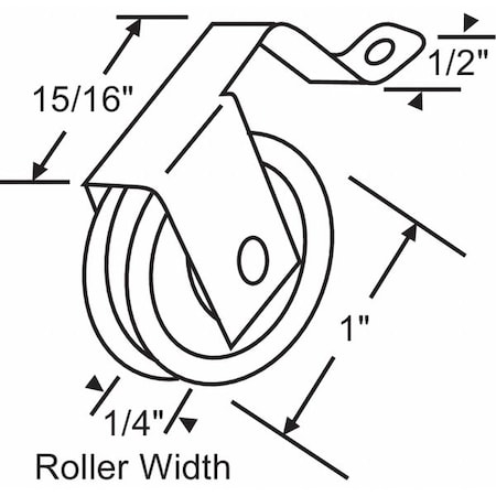 Roller, 13/32 in W, 2 1/32 in L, Gray MPN:10-396