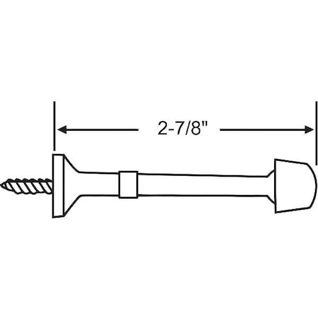 Door Stop, Door Mount, Brass Plated MPN:19-144