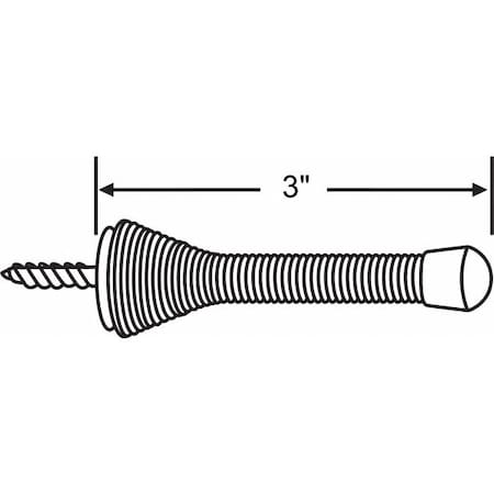 Door Stop, Wall Mount, Brass Plated MPN:19-204