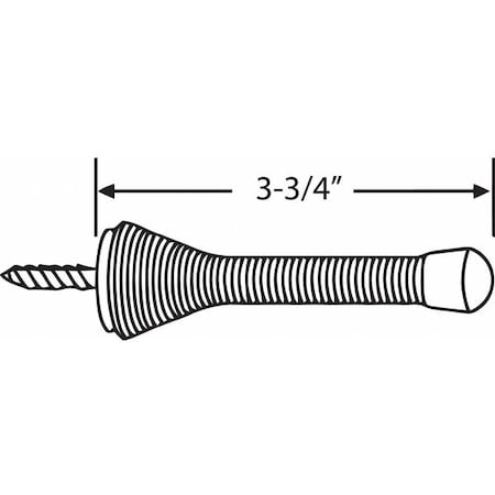 Door Stop, Door Mount, Brass Plated MPN:19-360