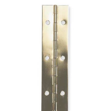 Piano Hinge, Steel, Full Surface Mounting, 3/4 in Leaf W x 72 in Leaf H, Bright Brass MPN:1CCD7
