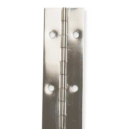Piano Hinge, Steel, Full Surface Mounting, 3/4 in Leaf W x 72 in Leaf H, Bright Nickel MPN:1CCF7