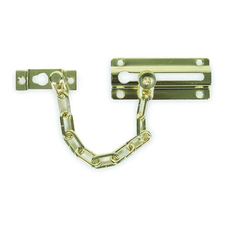 Chain Door Guard, Slide Bar, Brass Plated MPN:1HEX5