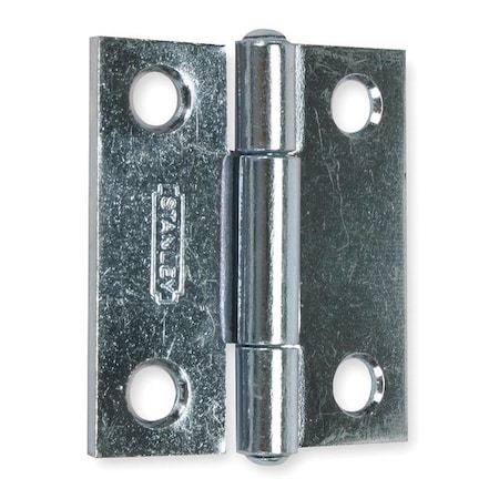 Door and Butt Hinge, Steel, Full Surface Mounting, 5/8 in Leaf W x 1 1/2 in Leaf H, zinc plated MPN:1RBT5