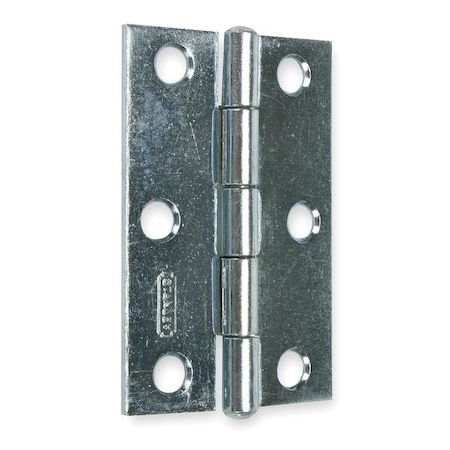 Door and Butt Hinge, Steel, Full Surface Mounting, 7/8 in Leaf W x 2 1/2 in Leaf H, zinc plated MPN:1RBT7