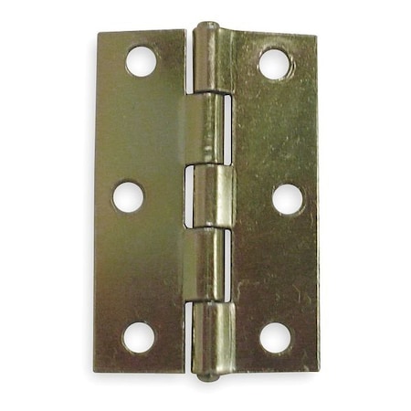 Door and Butt Hinge, Steel, Full Surface Mounting, 7/8 in Leaf W x 2 1/2 in Leaf H, Brass MPN:1RBU3