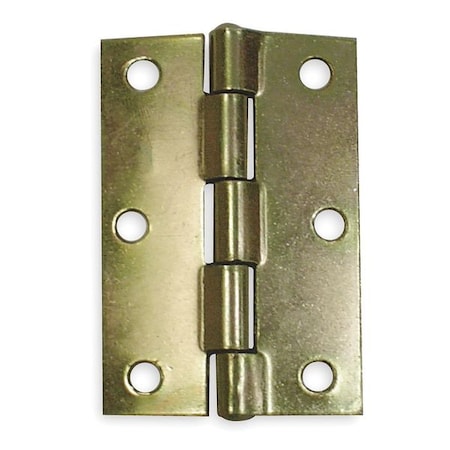Door and Butt Hinge, Steel, Full Surface Mounting, 1 in Leaf W x 3 in Leaf H, Brass MPN:1RBU5