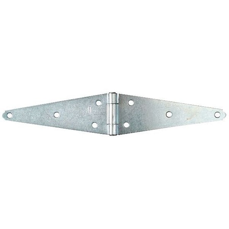 Strap Hinge, Steel, Full Surface Mounting, 9 5/8 in Leaf W x 3 1/2 in Leaf H, zinc plated MPN:1RCK7