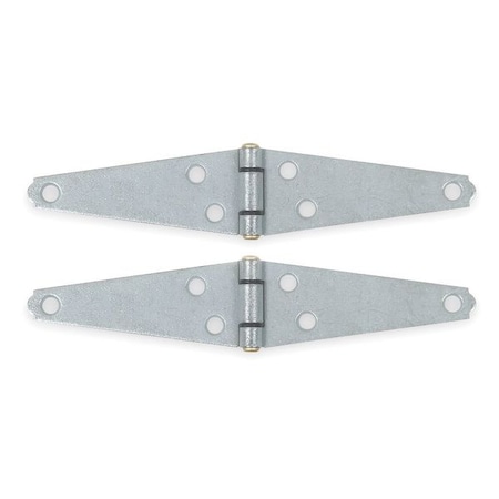 Strap Hinge, Steel, Full Surface Mounting, 4 in Leaf W x 1 15/16 in Leaf H, Galvanized Steel MPN:1RCN2