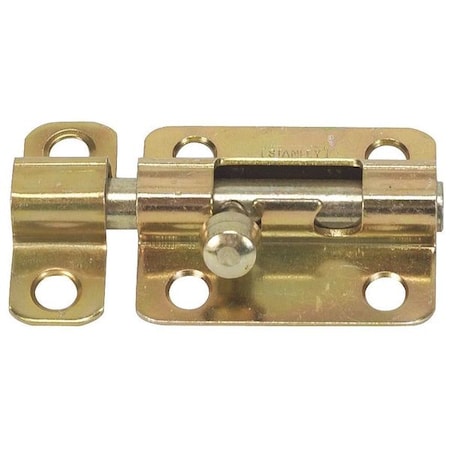 Barrel Slide Bolt, Yellow Zinc, 2-1/2 In L MPN:1VZX2