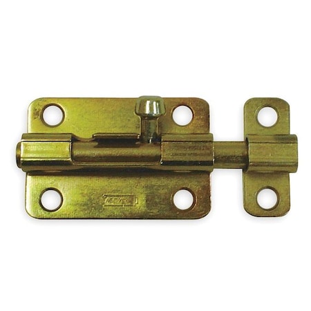 Barrel Slide Bolt, Yellow Zinc, 3 In. L MPN:1VZX6