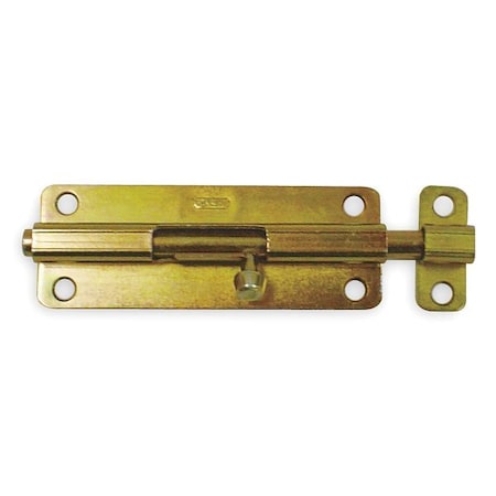 Barrel Slide Bolt, Yellow Zinc, 5 In. L MPN:1VZY5