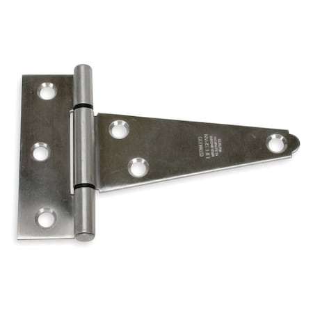 Tee Hinge, Steel, 1 1/4 in Leaf W x 3 1/2 in Leaf H, Stainless steel MPN:1WBG5
