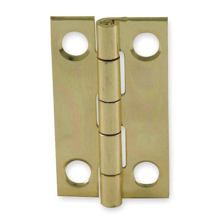Door and Butt Hinge, Brass, Full Surface Mounting, 7/16 in Leaf W x 1 1/2 in Leaf H, Bright Brass MPN:1XMC4