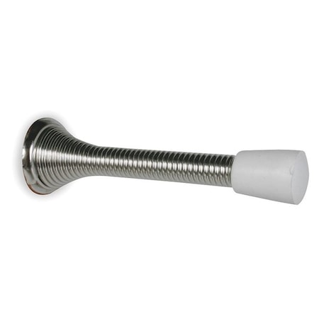 Spring Door Stop, Steel, Finish: Chrome MPN:1XNL8